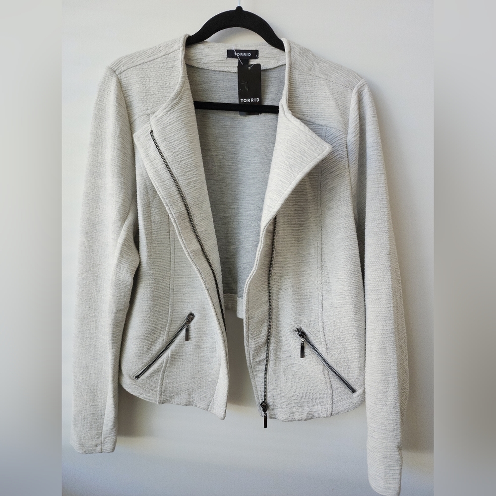 Torrid Moto Knit Crop Jacket NWT Size Large 12 torrid 0 - Picture 2 of 7